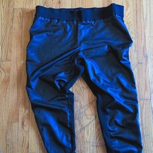 Faux leather, elastic band pants